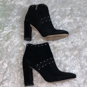 SAM Edelman suede ankle boots with silver accents